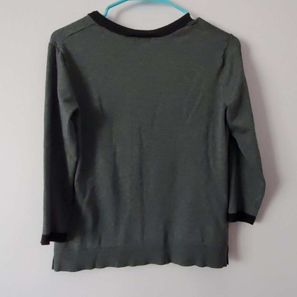 Susina Black Gray Cardigan Small - Picture 5 of 8